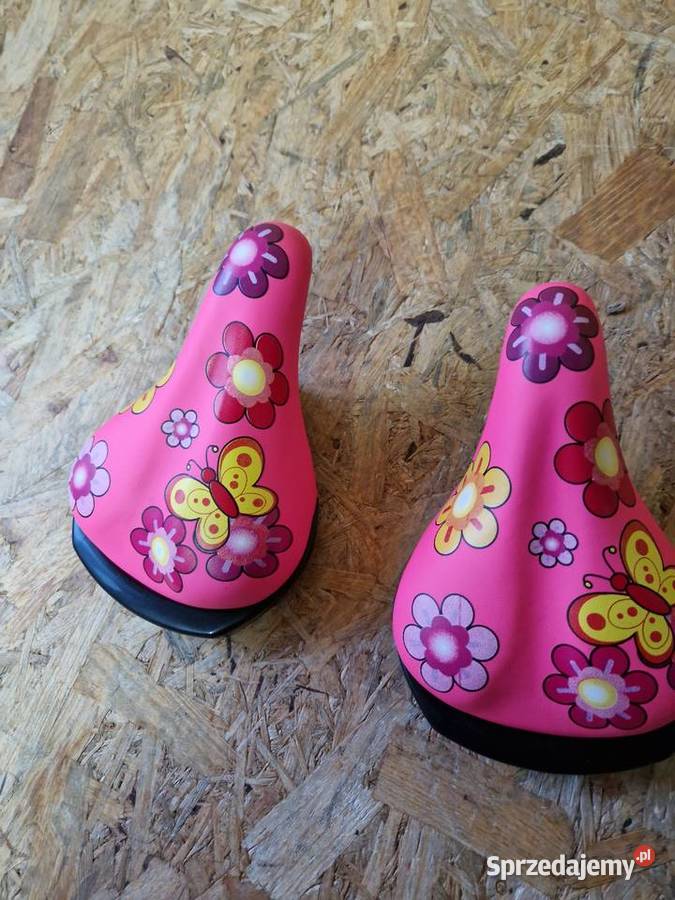 Siodło siodełko rowerowe różowe motyle kwiatki wielkopolskie Głogowa