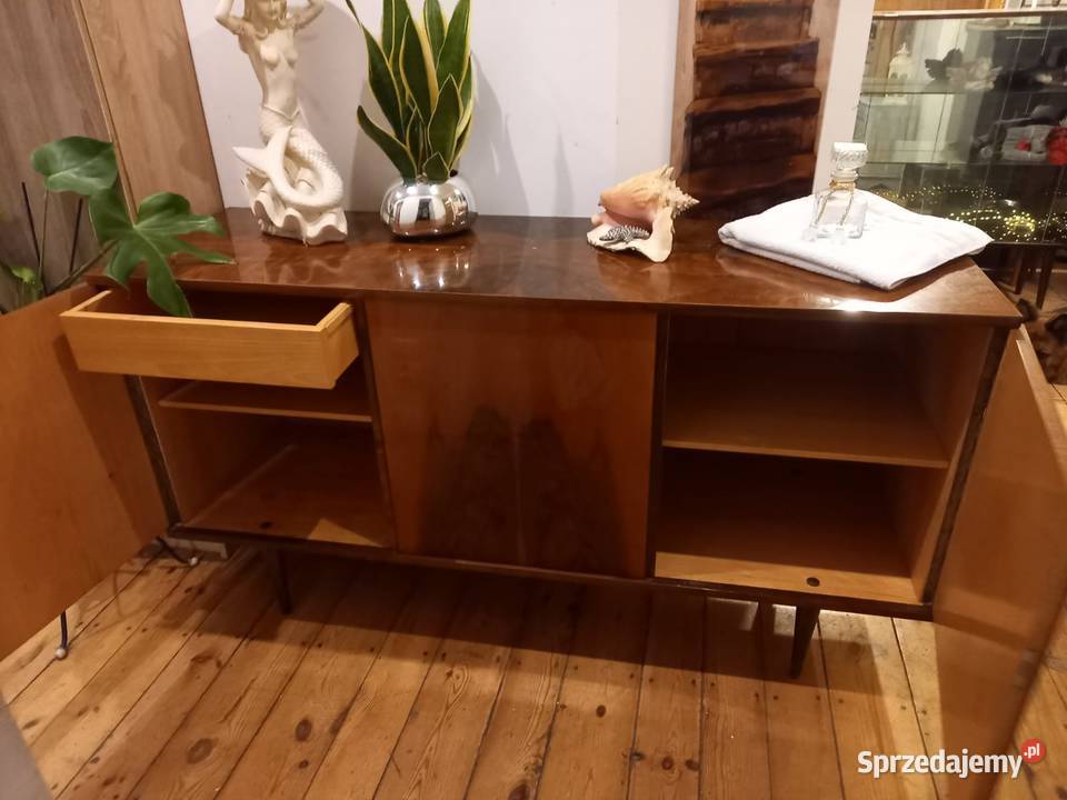 Komoda retro prl wysoki połysk fornir Gdańsk