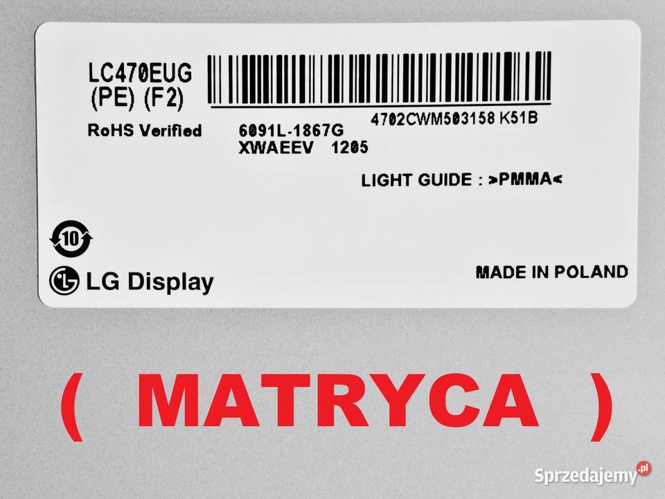 Listwa LED podświetlenia matrycy do telewizora Bydgoszcz