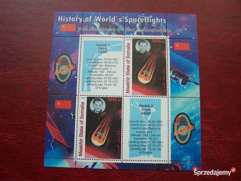 Somalia MNH Kosmos Wostok 2 Filatelistyka Tychy sprzedam