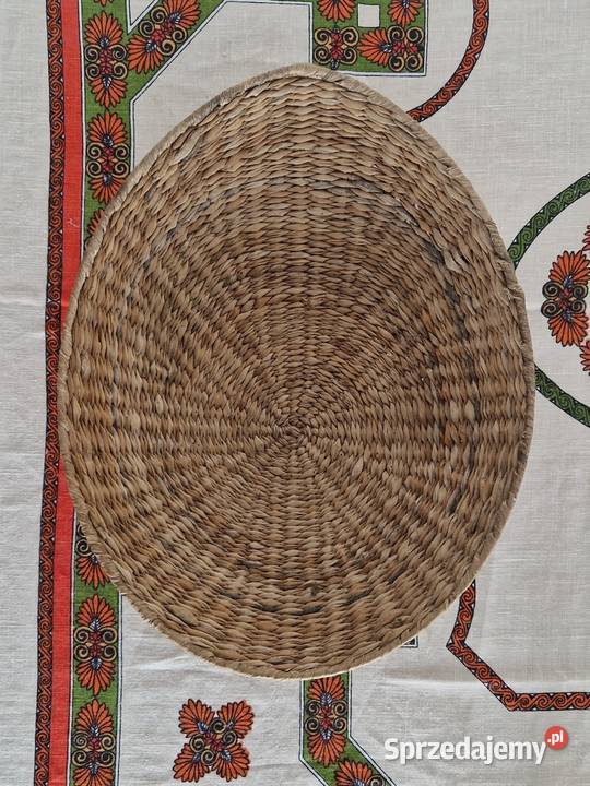 Płaski owalny kosz wypleciony z hiacynta wodnego mazowieckie Warszawa sprzedam