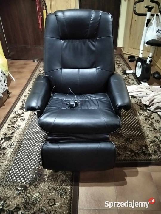 FOTEL MASUJĄCY ROZKŁADANY WYPOCZYNKOWY CZARNY Strzałkowo