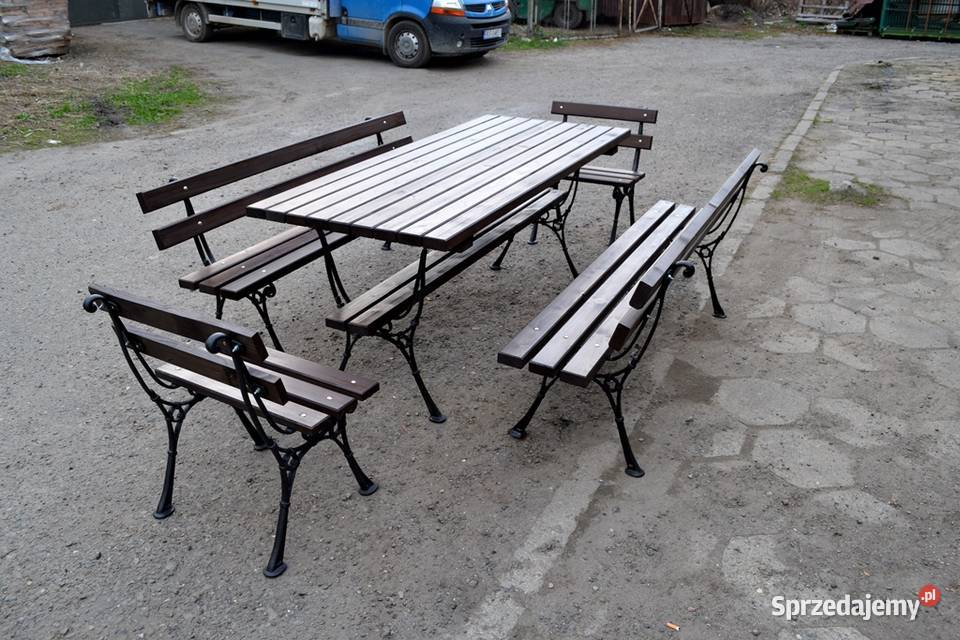 NOWE meble ogrodowe zestawy komplety gruba deska Ogród podkarpackie Polańczyk