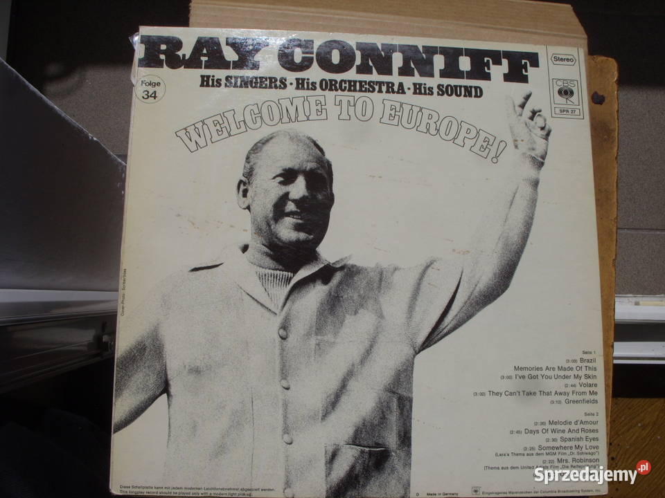 Jazz LP RAY CONNIFFWELCOME TO EUROPE SBS SPR 27 jazz Muzyka Wołów