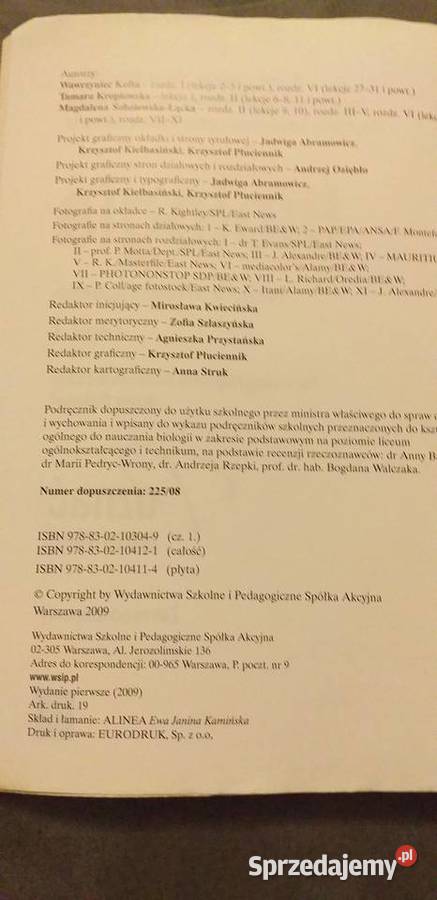 Biologia cz 1 Artykuły szkolne Legionowo