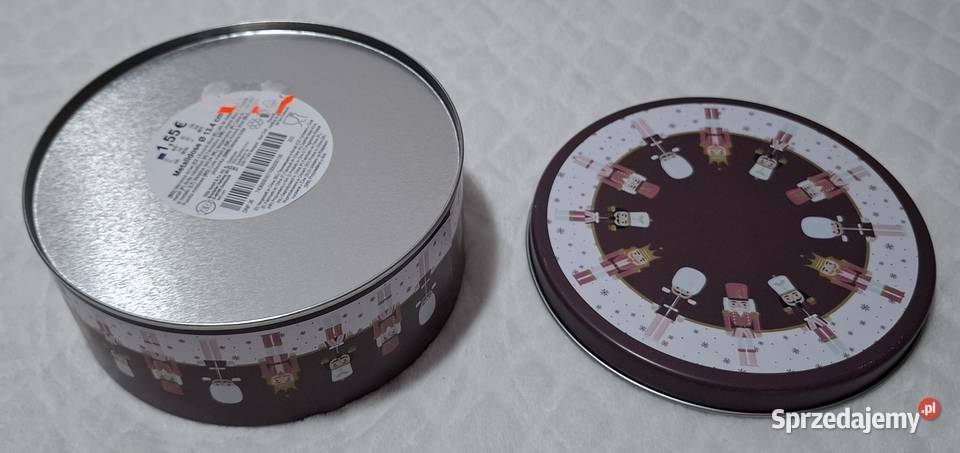 Metalowy okrągły pojemnik z pokrywką 14x58 Pojemniki na żywność śląskie Czeladź