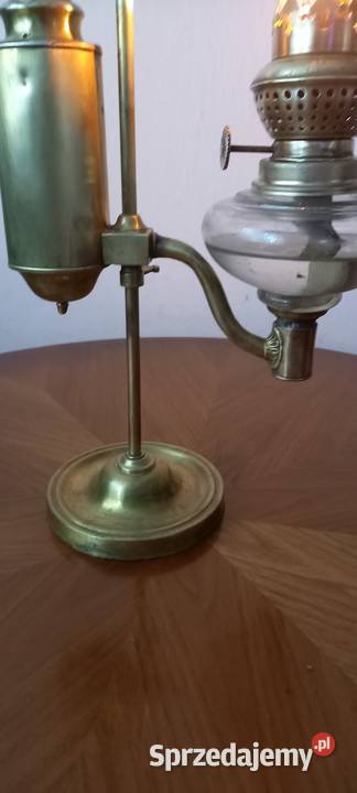 Oryginalna mosiężna lampka naftowa z przeciwwagą łódzkie Skierniewice