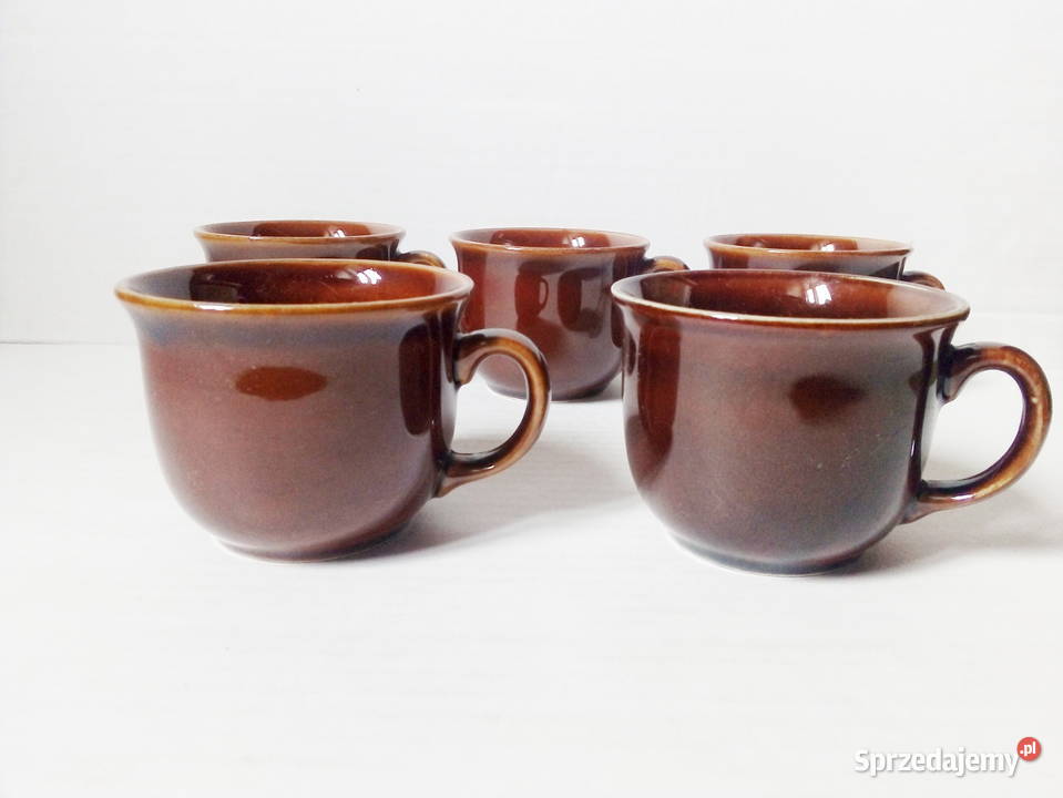 5 filiżanek Pruszków porcelit vintage PRL Filiżanki i spodki