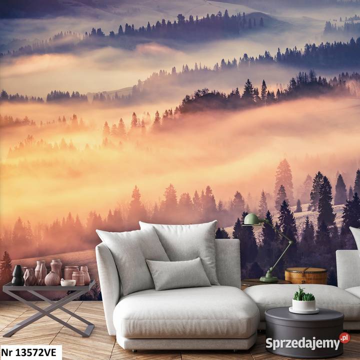 Tapeta fototapeta Widok we mgle lasy góry natura