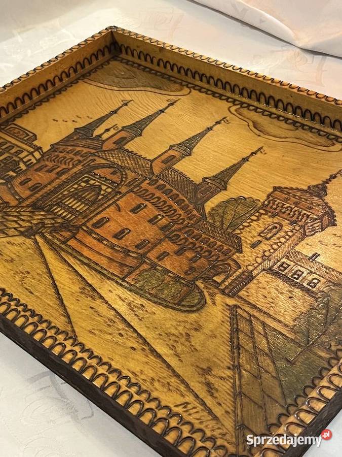 Obraz ręcznie rytowany w drewnie Barbakan Kraków
