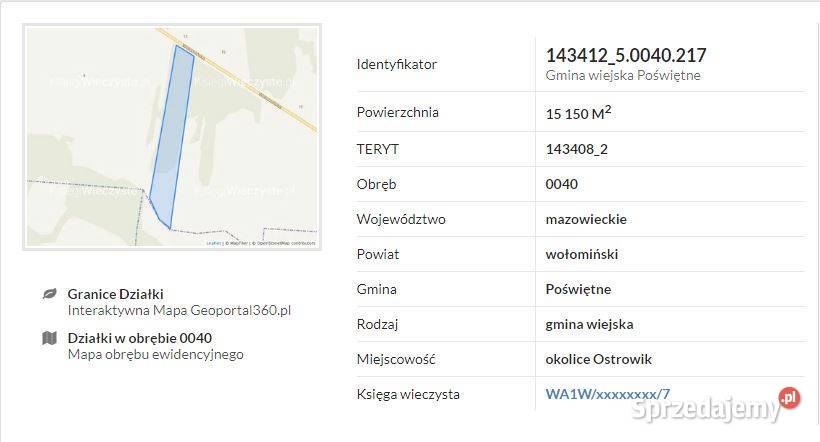 Sprzedam dwie działki Wołomina 34 ha Cięciwa Wołomin