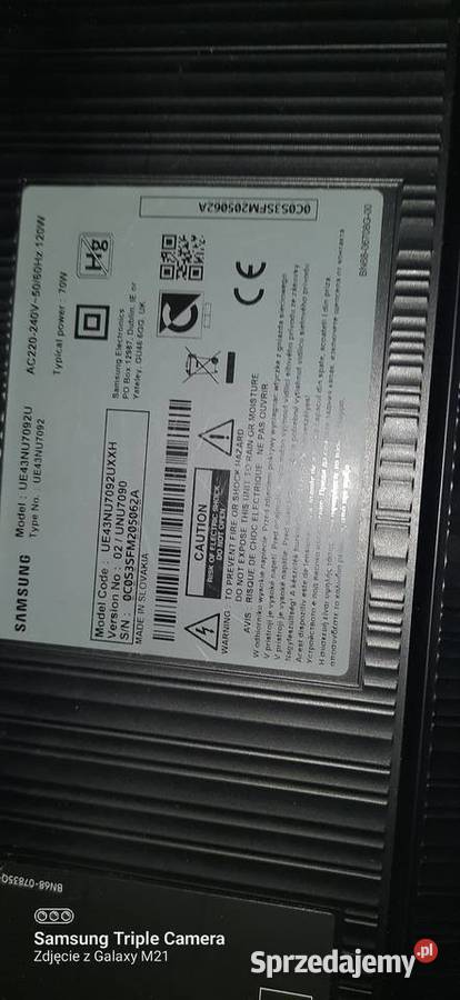 Samsung ue 43NU7092U uszknie zbity LED śląskie Sosnowiec