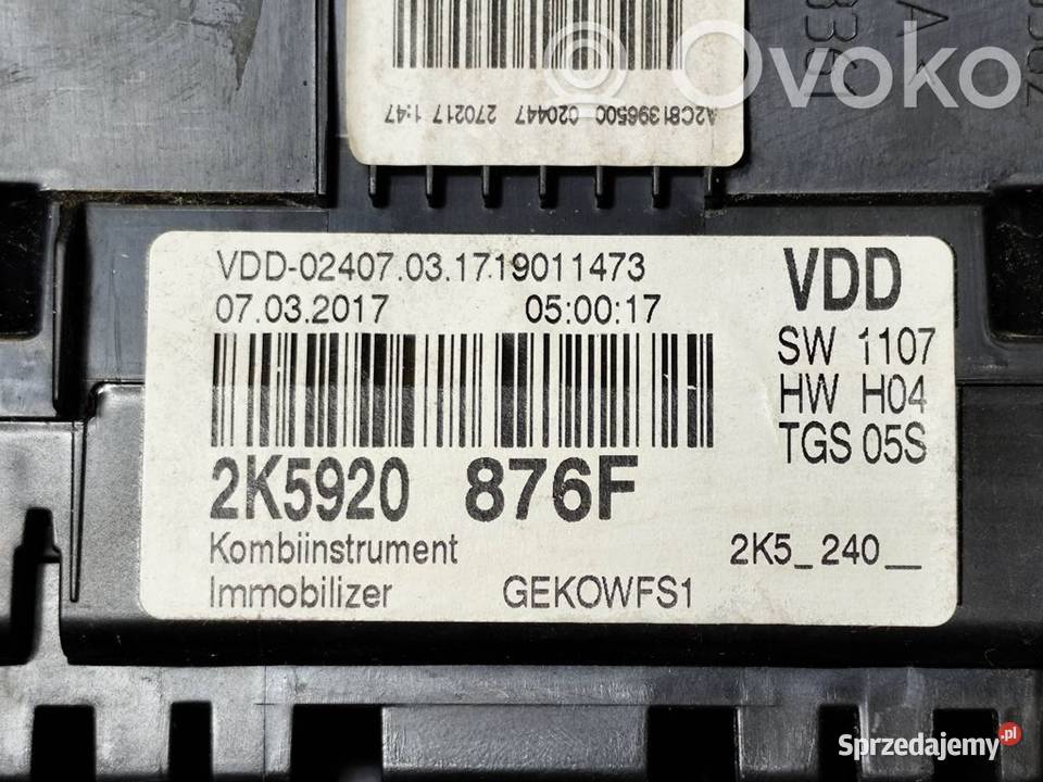 VW Caddy 20TDI LICZNIK PRĘDKOŚCIOMIERZ ZEGARY sprzedam