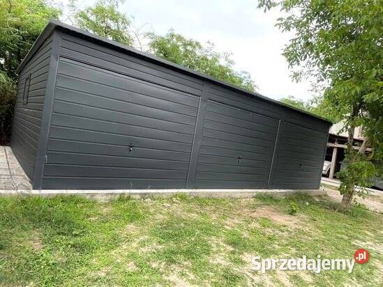 Garaż blaszany 9x5 grafitowy trzystanowiskowy Sprzedaż małopolskie Kraków