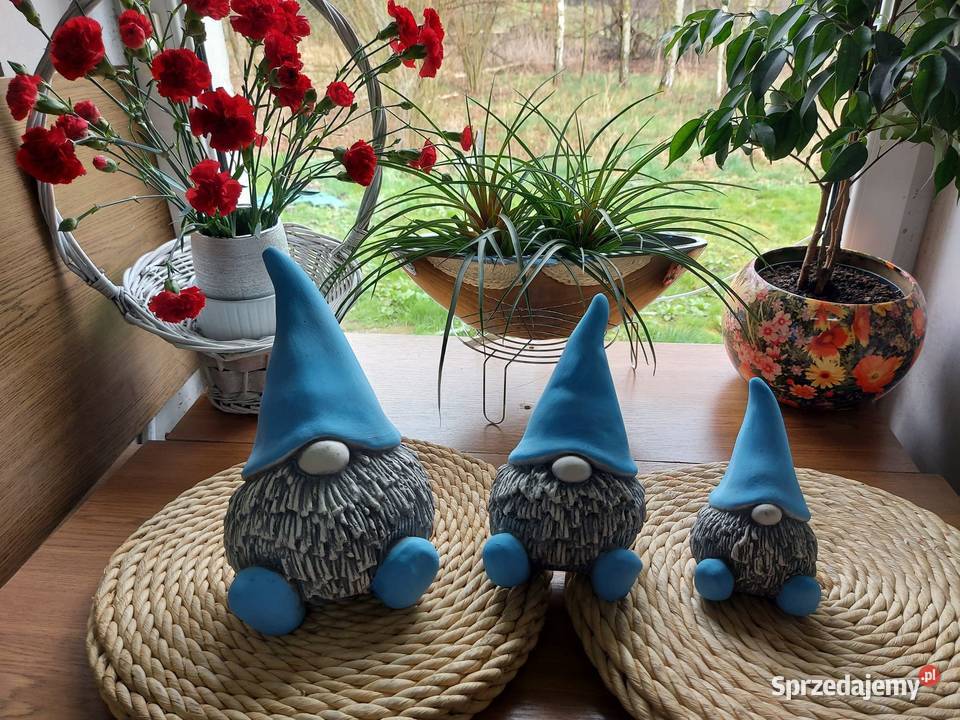 komplet krasnali brodacze gipsowe gnom komplet 3 Wrocław