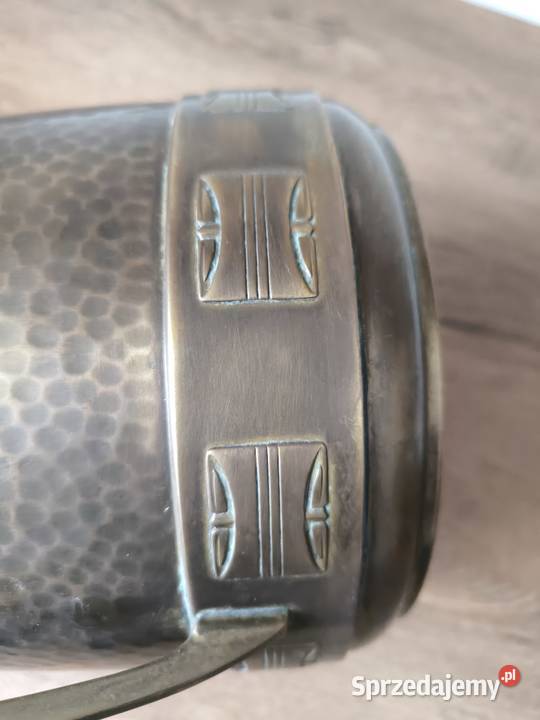 Piękny mosiężny wazon waga 12 z dawnych lat łódzkie Radomsko