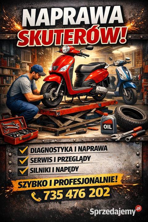 Naprawa skuterów 2t 4t biegówek am6 skuter Września