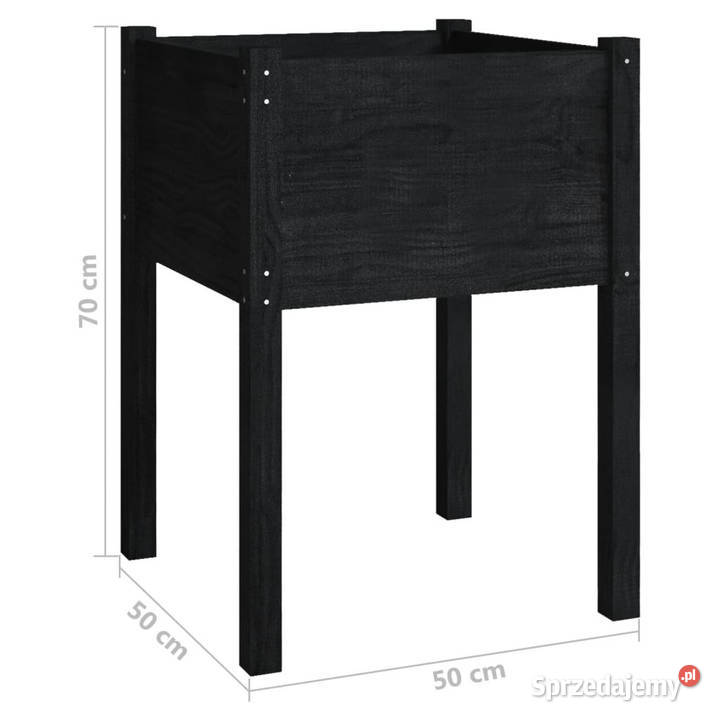 Donice ogrodowe 2 czarne 50x50x70 drewno sosnowe Warszawa