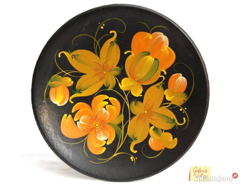 Drewniany malowany talerz do powieszenia lubelskie Lublin