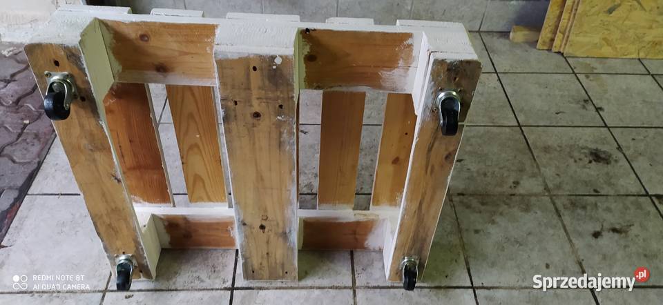 stolik stół z palety euro na kółkach biały Poznań