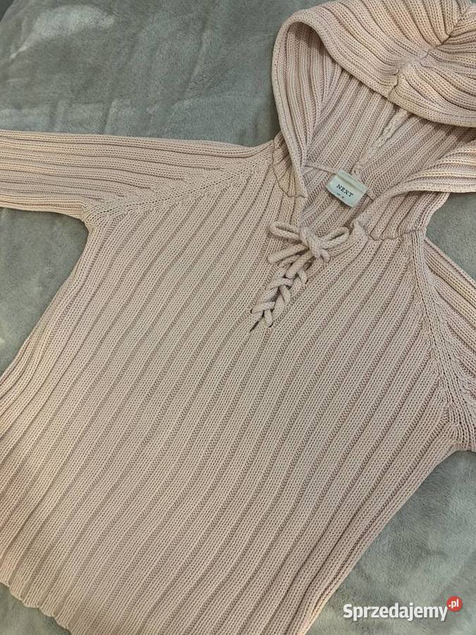 Sweter bluza z kapturem ciepły pleciony z Jasło