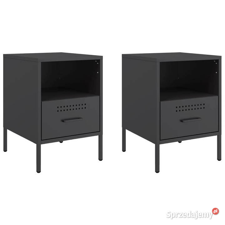 Szafki nocne 2 czarne 36x39x505 stal WM843055 mazowieckie Warszawa