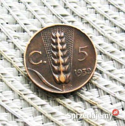 Włochy 5 Centesimi 1932r Numizmatyka wielkopolskie Kalisz