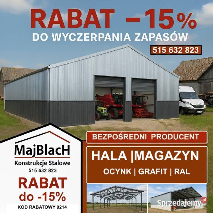 ZŁOTY DĄB Garaż Blaszany 6x6 Blaszak Montaż Bytów