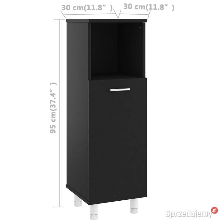Szafka łazienkowa czarna 30x30x95 materiał Warszawa
