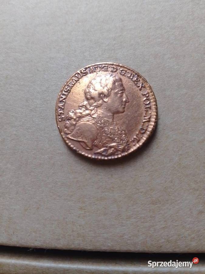 Trojak trzy grosze Zbrojarz 1765r ekstremalnie Złotoryja