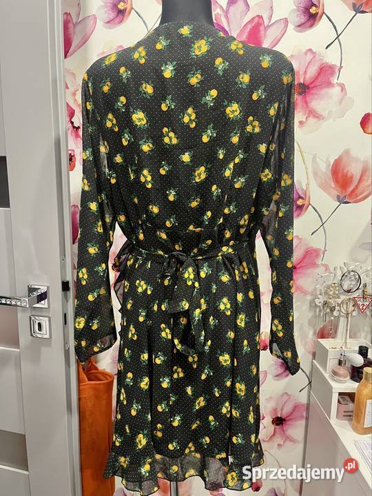Evenodd sukienka modny wzór groszki cytrynki 46 Choszczno