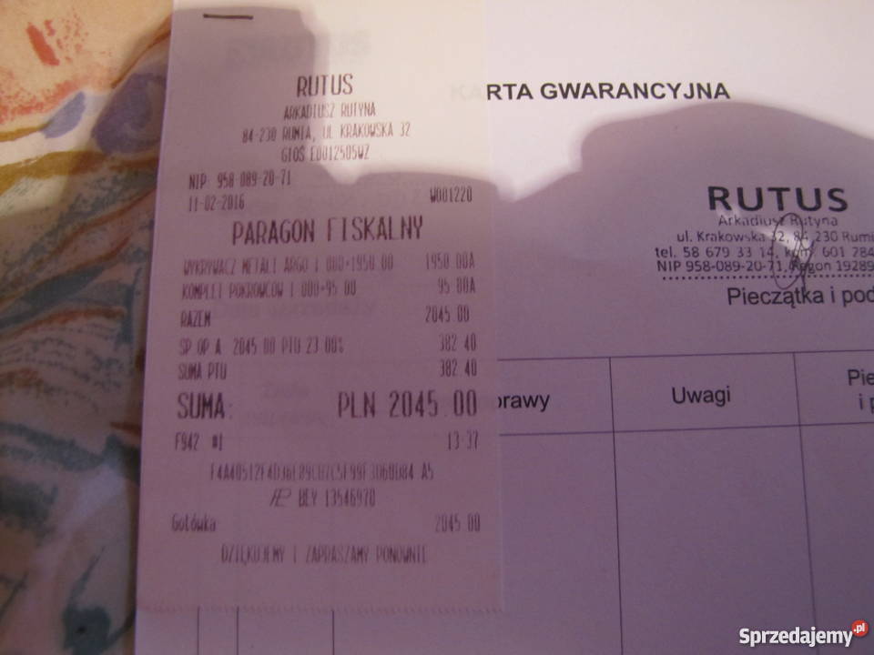 Wykrywacz Metali Rutus Argo Rokietnica