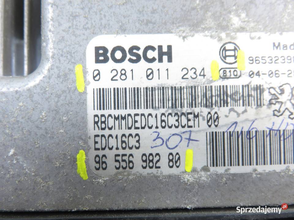 STEROWNIK PEUGEOT 307 Break 3E 16 HDi 9655698280 małopolskie