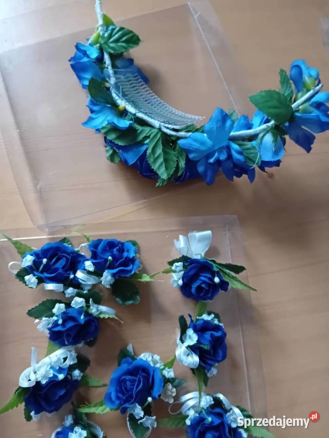 stroik z szafirowych kwiatków 9 kwiatków sprzedam