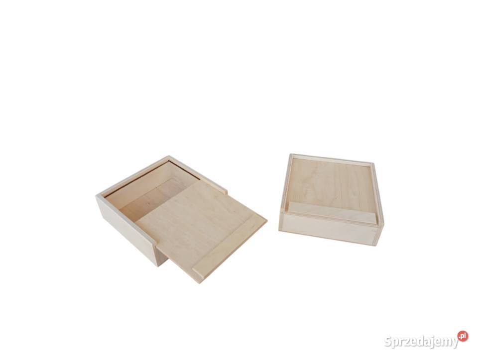 Drewniane pudełko rozsuwane 12x12 naturalne Antyki, Sztuka, Kolekcje Zawoja