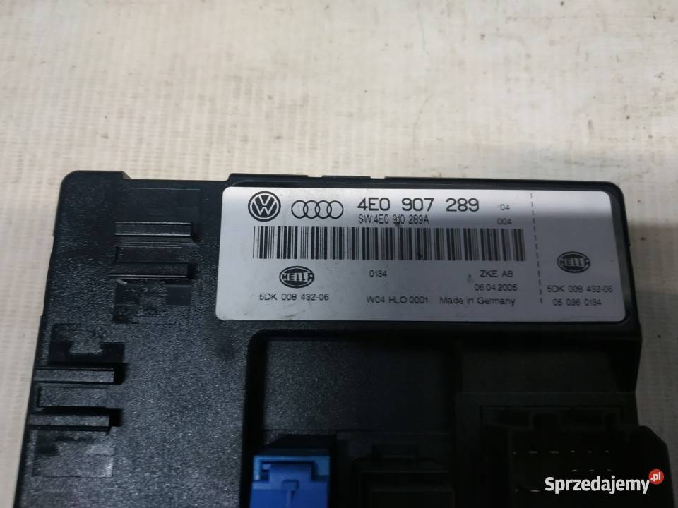 AUDI A8 D3 STEROWNIK MODUŁ KOMFORTU 4e0907289 Bydgoszcz