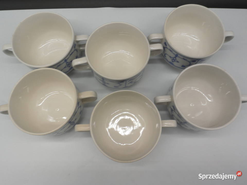 Porcelanowe bulionówki barszczówki Wzór Słomkowy Raszków