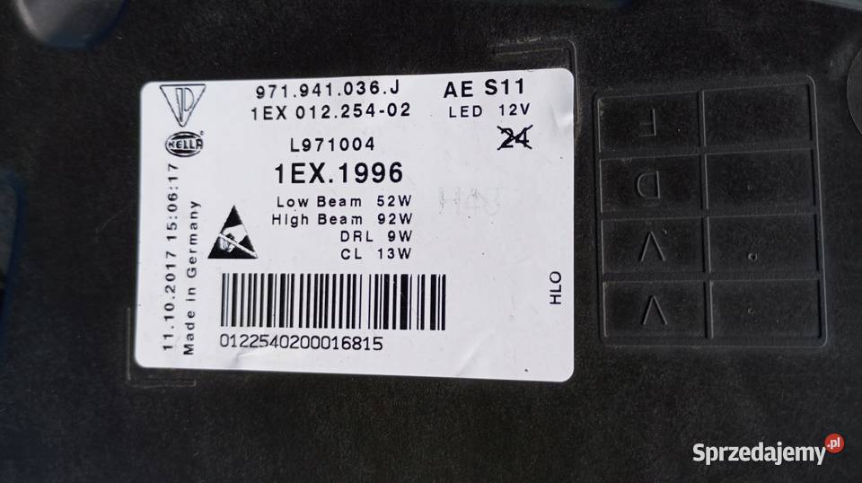 LAMPA PRZÓD PRAWA EU Porsche Panamera 971 II Nowy Tomyśl