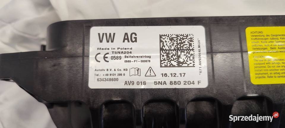 VW TIGUAN II PODUSZKA AIRBAG PASAŻERA 5NA880204F osobowe