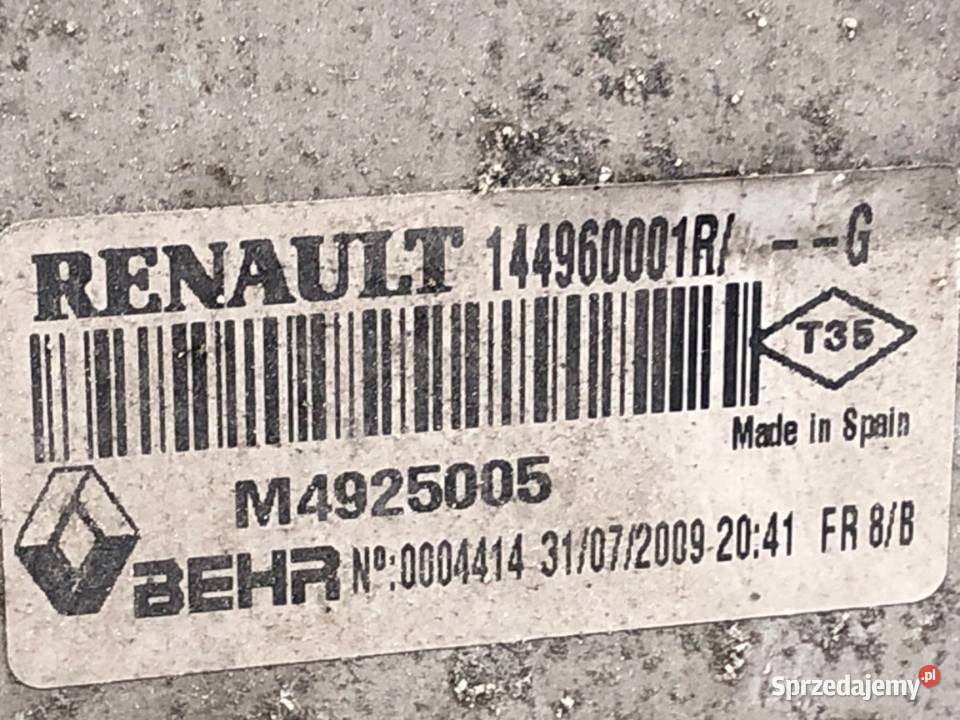 INTERCOOLER RENAULT LAGUNA III 144960001R 20 150 podkarpackie sprzedam