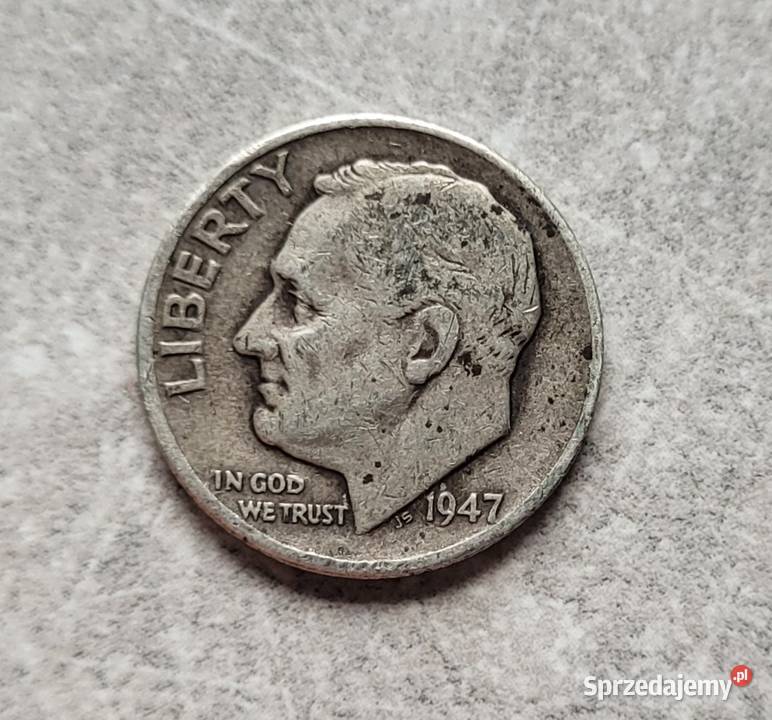 147 USA srebro 10 Centów 1947 r Wola Kruszyńska