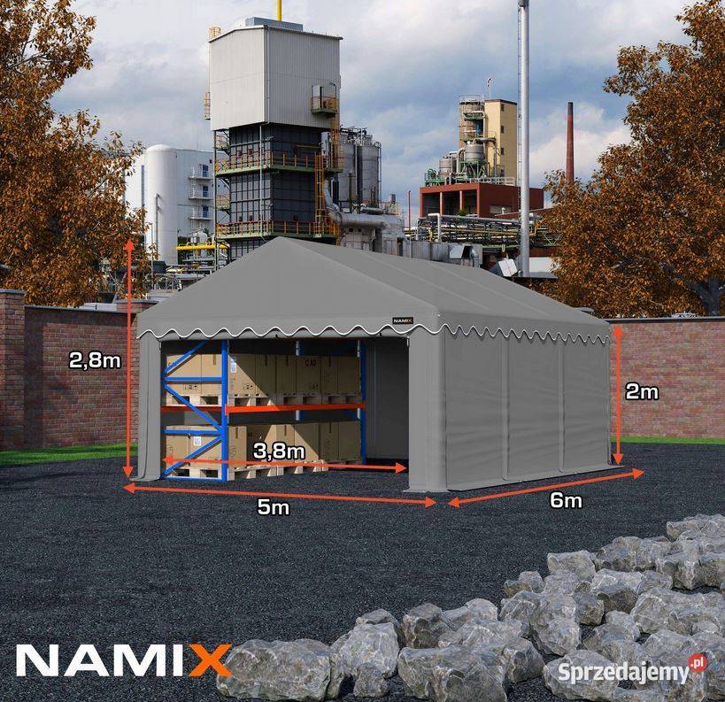 Namiot BASIC 5x6 magazynowy handlowy garaż wiata Jabłonna sprzedam