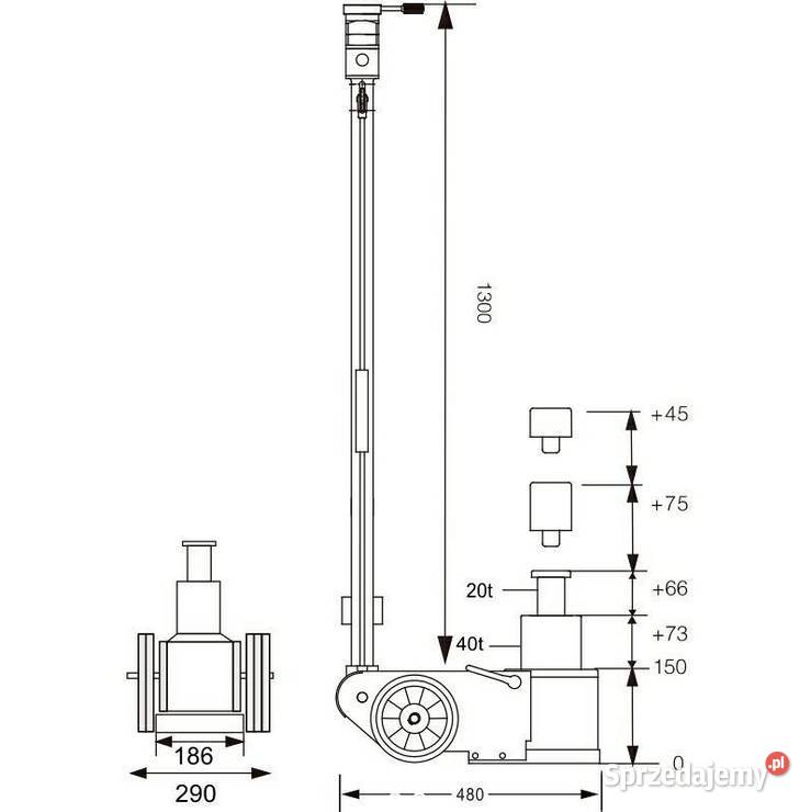 Podnośnik hydrauliczno pneumatyczny 40t Snit Gorzów Wielkopolski