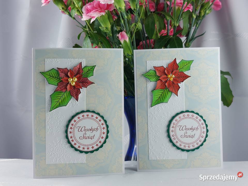 Ręcznie robione kartki na Boże Narodzenie MIX Zbójno