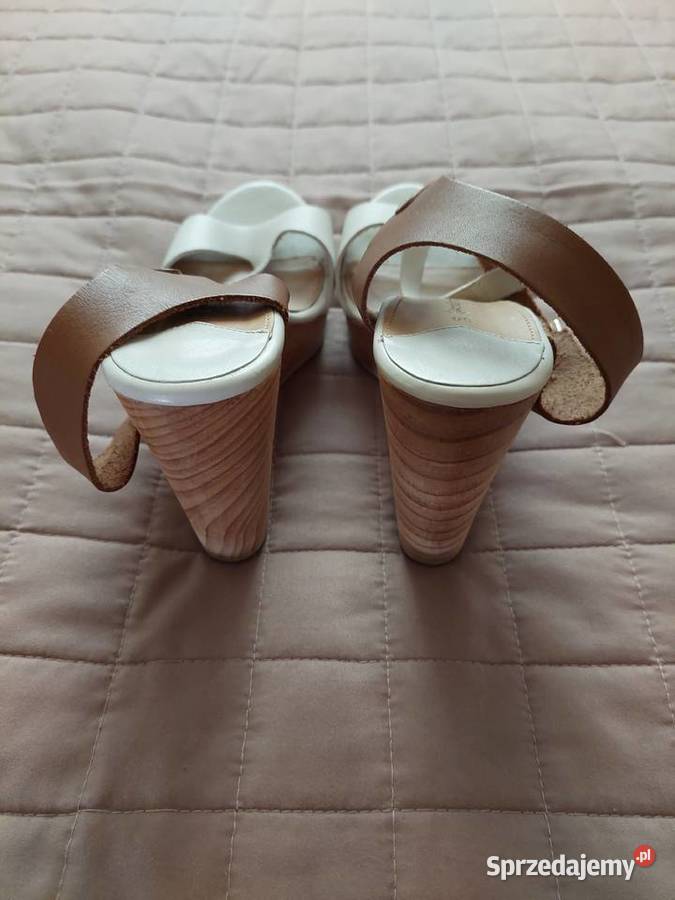 Sandały na koturnie SKÓRZANE 24.5cm Gorzów Wielkopolski