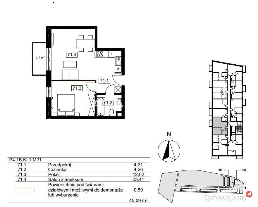 Mieszkanie Kraków Agatowa 445m2 2pokojowe sprzedam
