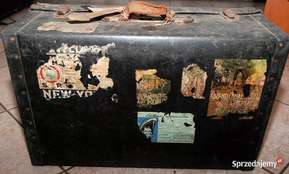 Zabytkowa stara skórzana zgrabna walizka Pozostałe mazowieckie Warszawa