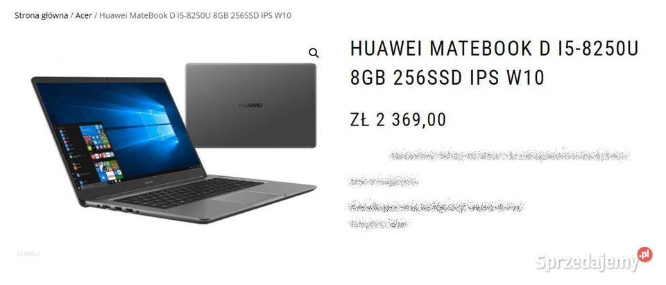 HUAWEI MateBook D15 i516GB512GB SSDGeForce Warszawa