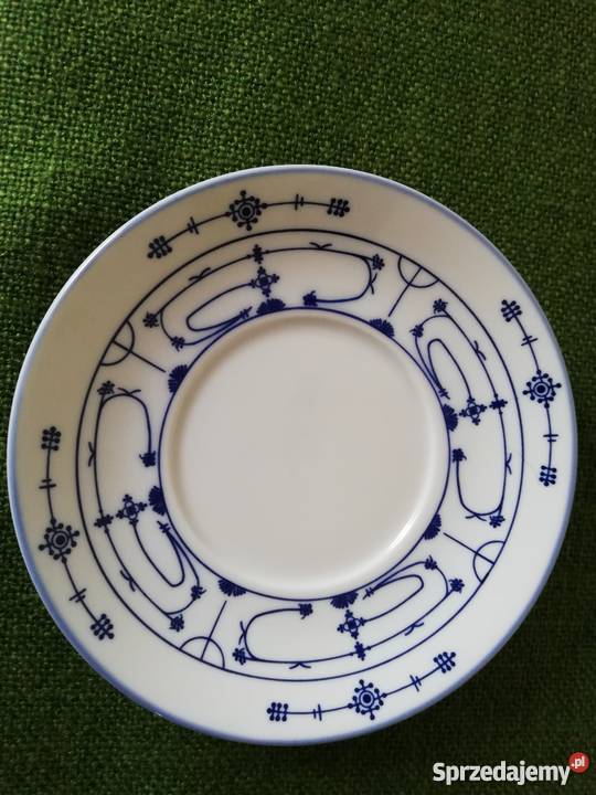 Talerzyki spodki wzór słomkowy Porcelana i szkło Gorlice
