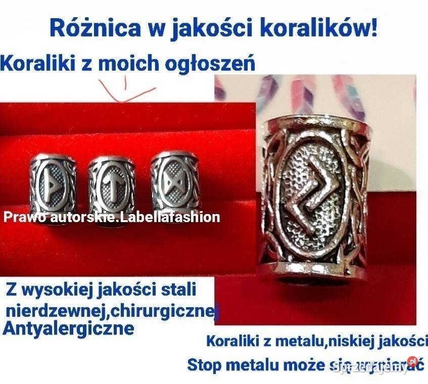 BRANSOLETKA RUNA RAIDO STAL SZLACHETNA KAMIEŃ Częstochowa